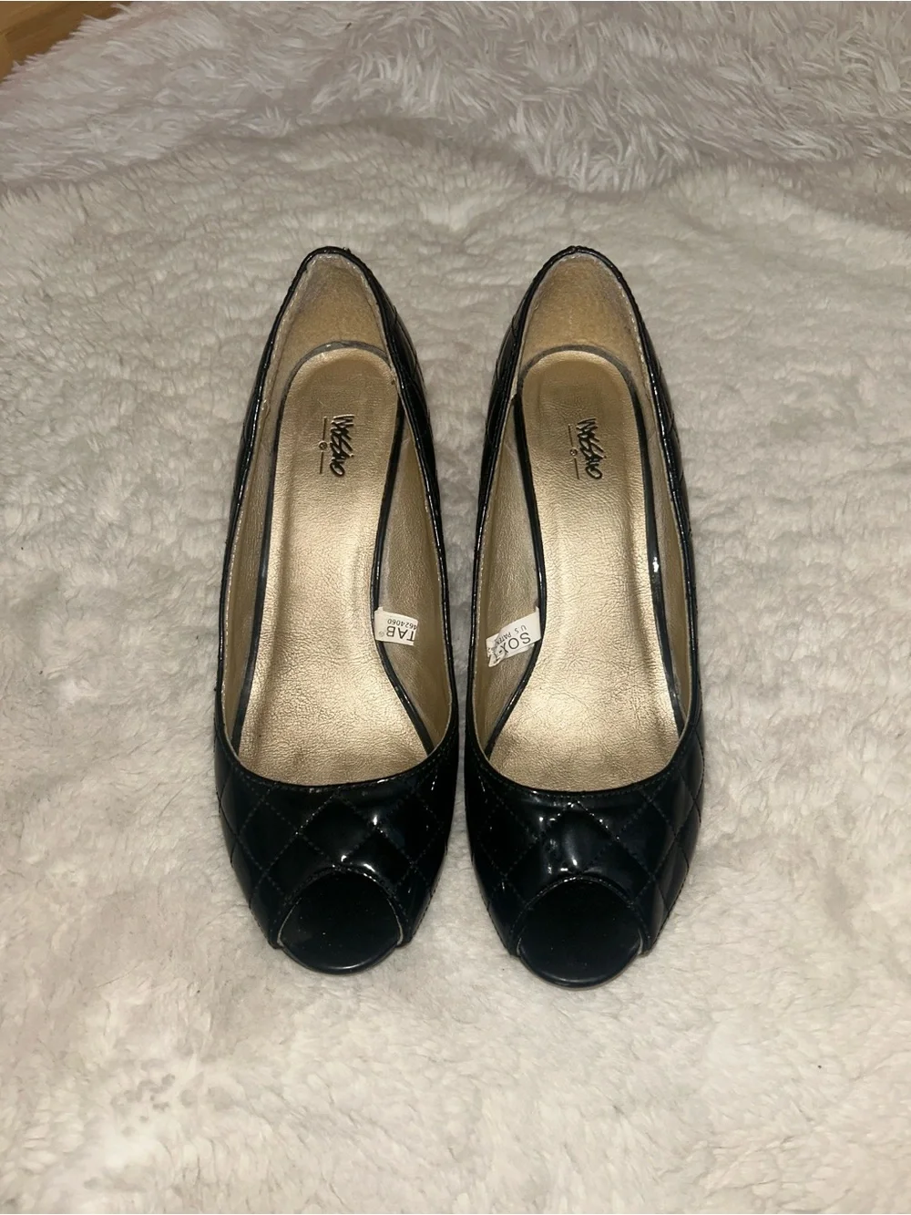 Mossimo Quilted Patent Peep-Toe Heels Y2K vibes shoes woman’s size 8